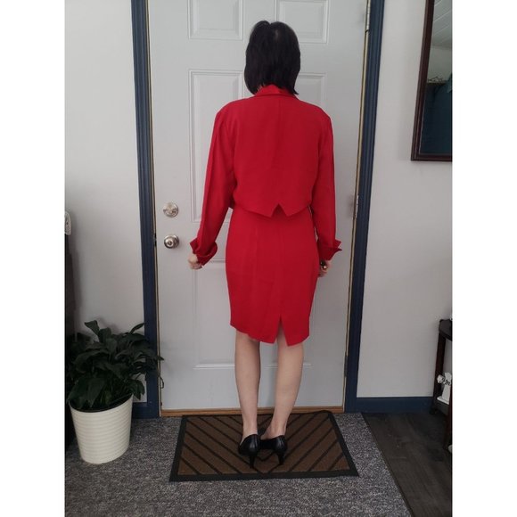 90s Red Party Dress‎ with Jacket - Picture 5 of 7